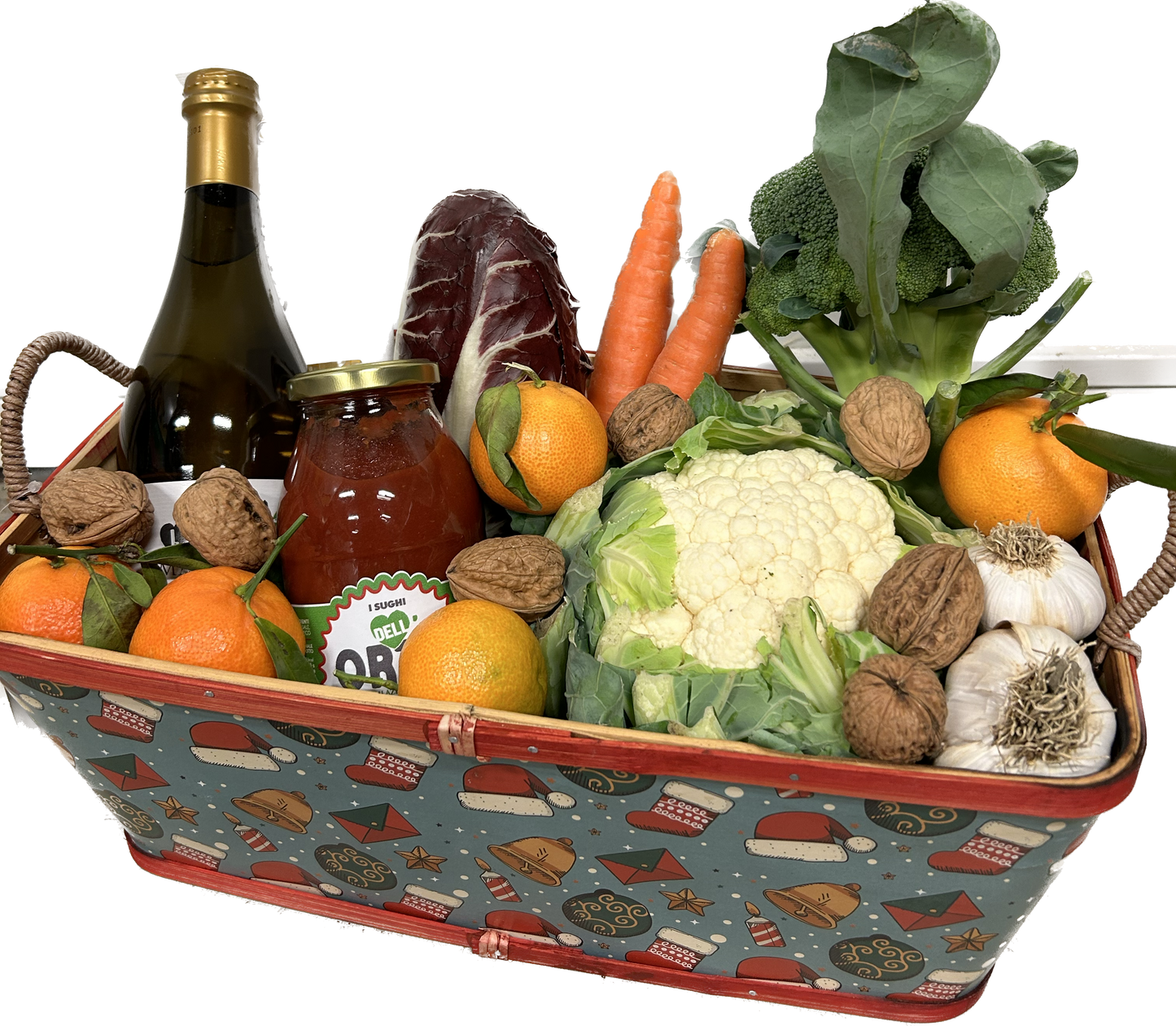 Cesta natalizia frutta verdura e trasformati